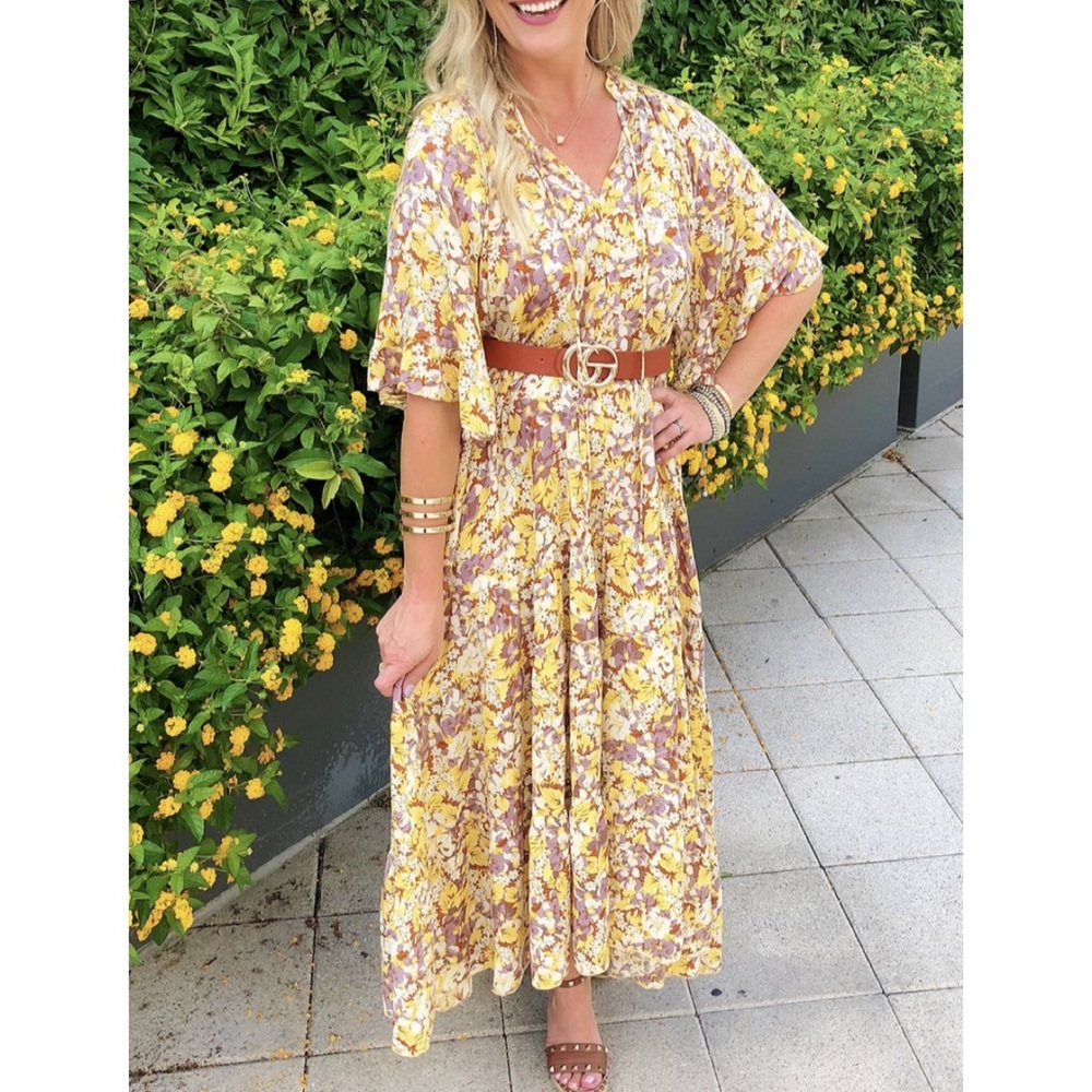 GiGio by Umgee Petal Party Maxi, Honey Yellow size Medium